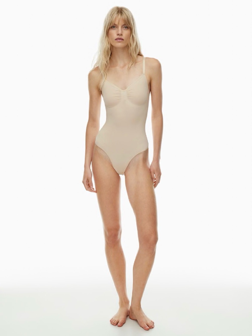 NWT Aritzia Size XL ShapeEnhance Seamless Low-Back Bodysuit Shapewear in Sand
